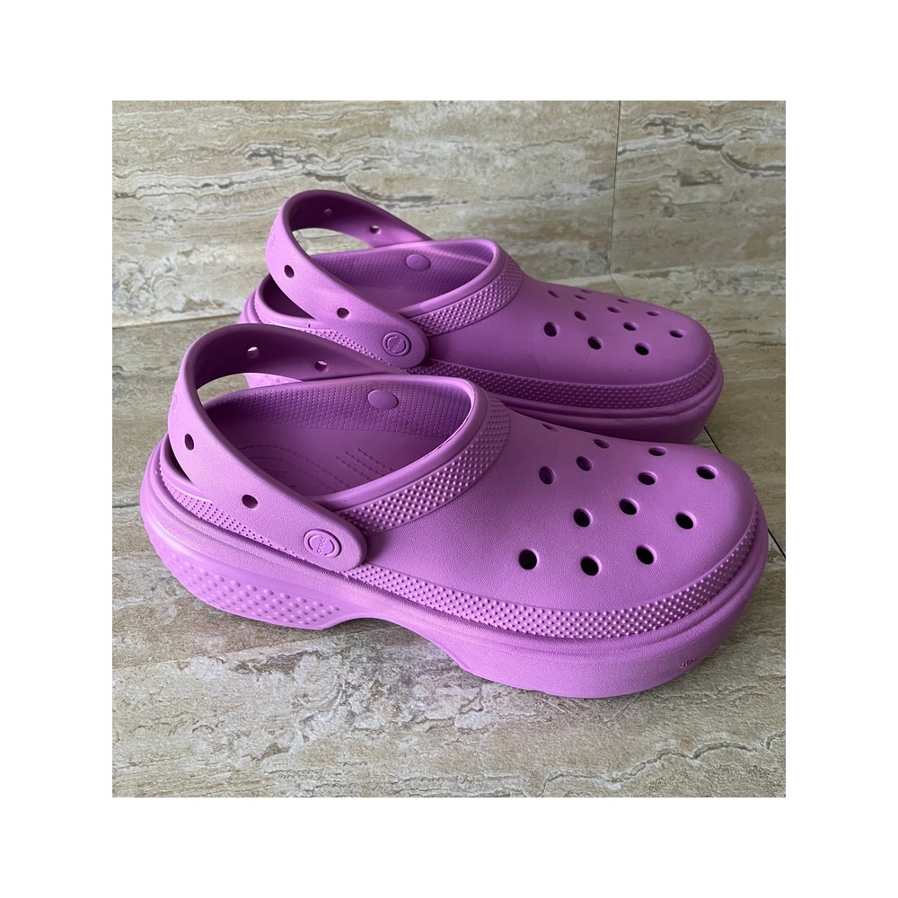 Crocs Classic Crush Clog Men 9 Women 11 Purple Platform Comfort Shoes Excellent